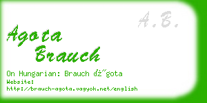 agota brauch business card
